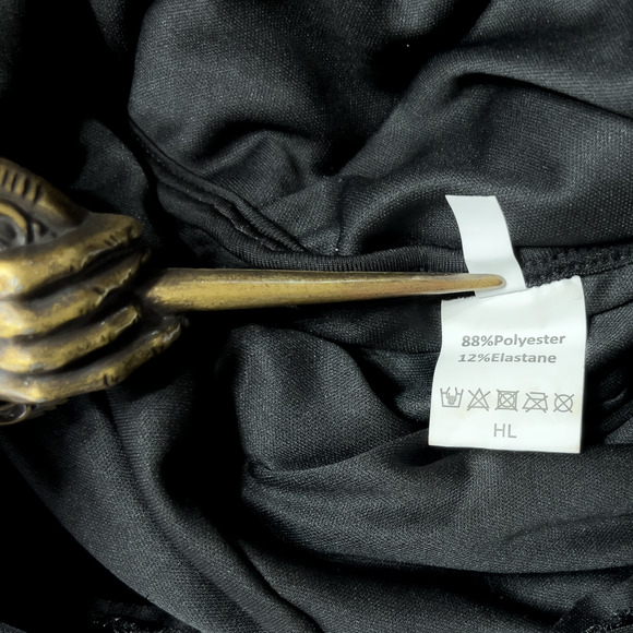 Sequin Whismigoth Ethereal Romper Rave Festival Bodysuit Dark Coquette Fairy Lg - Picture 4 of 4